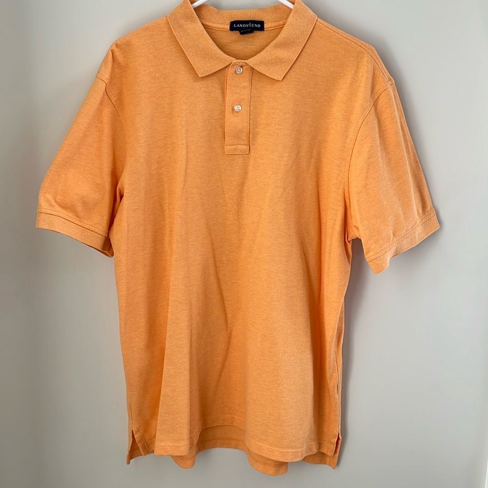 LANDS’ END Short Sleeve Orange Polo Shirt